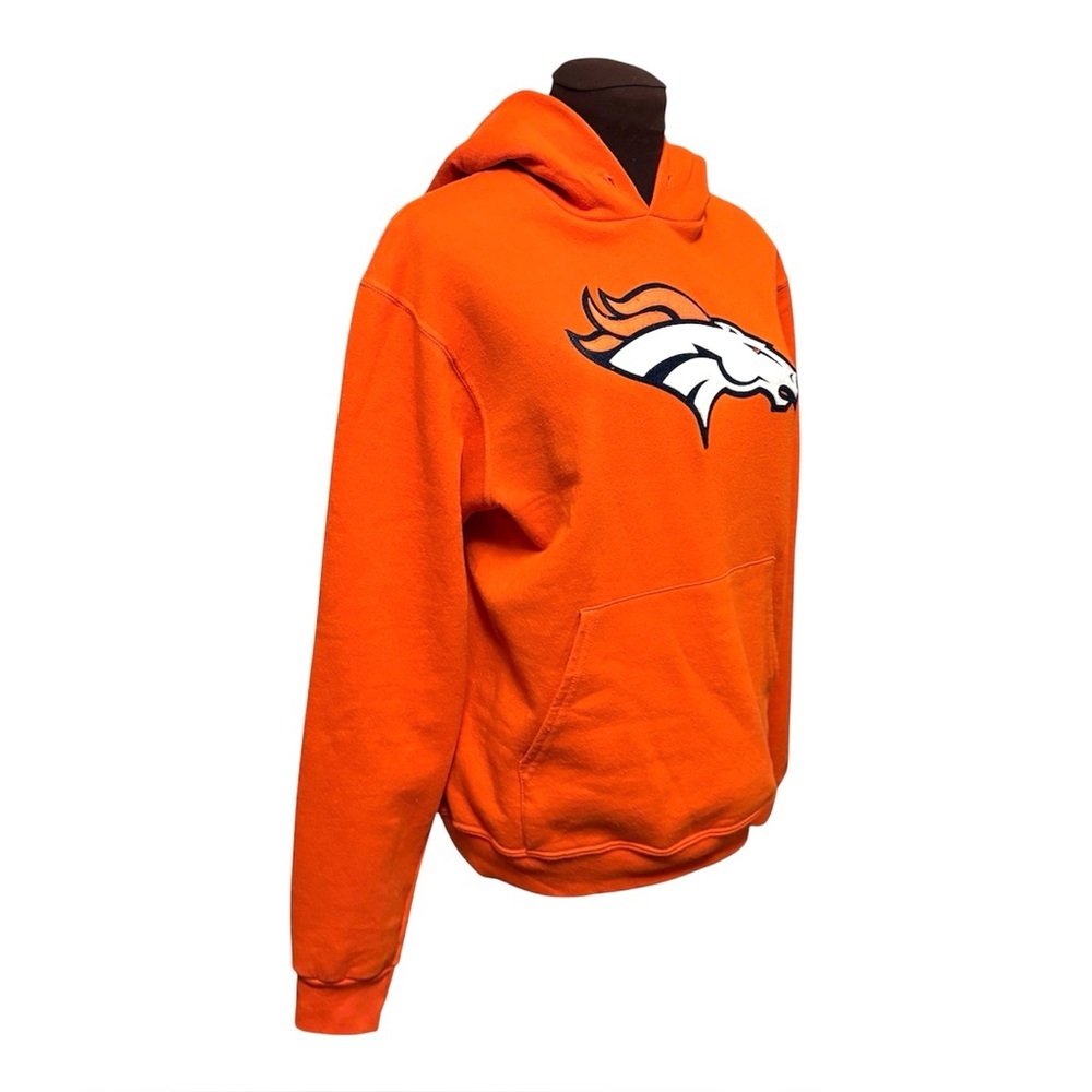NFL Team Apparel Denver Broncos Womens Hooded Orange Sweatshirt size Small - Picture 6 of 8
